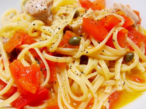 鶏肉とトマトのさっぱりリングイネ